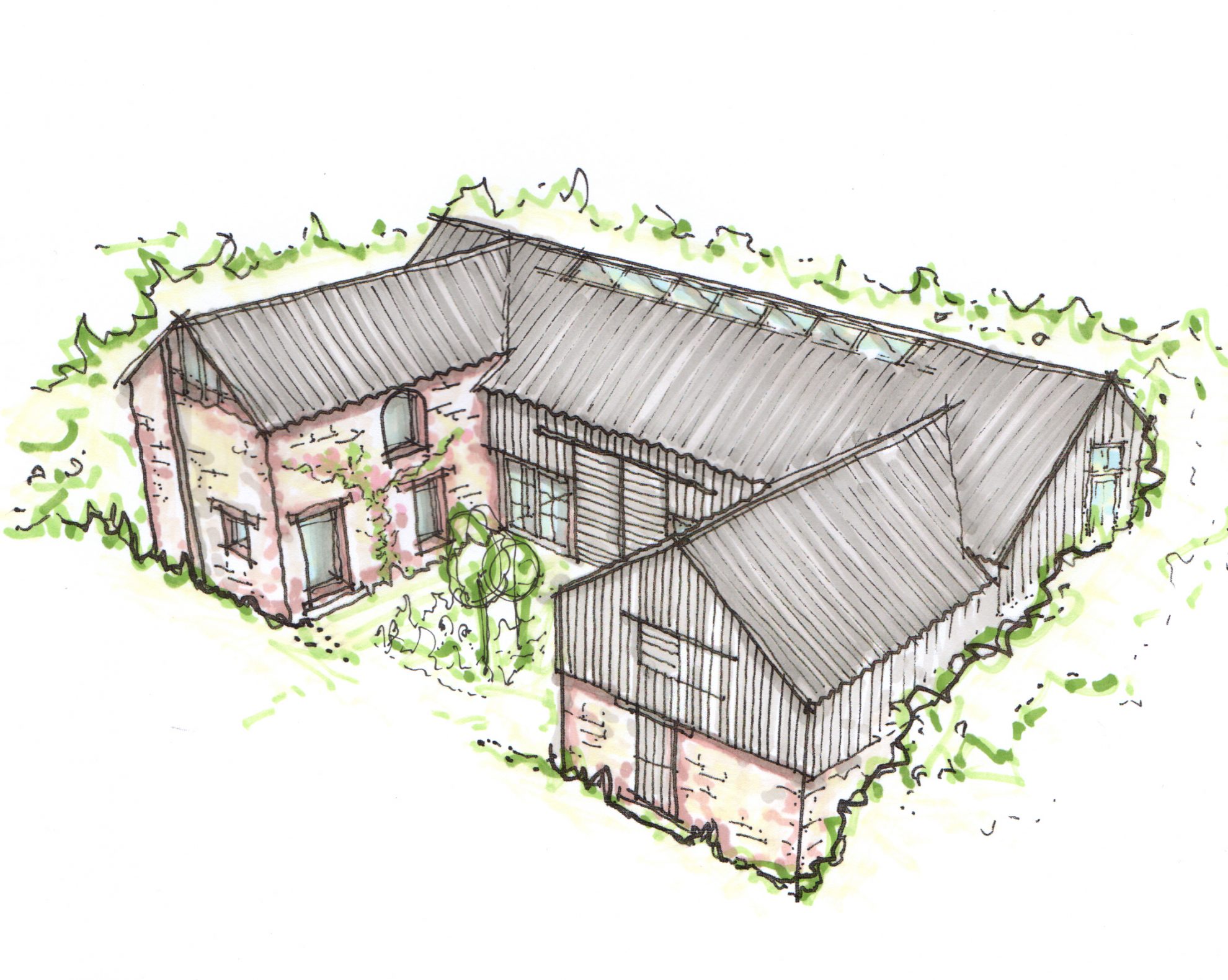 Mylor Farm barn renovation plan - residential architects in Cornwall, Truro