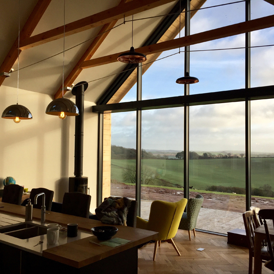 Residential kitchen and living space - Residential Architects in Cornwall, Truro